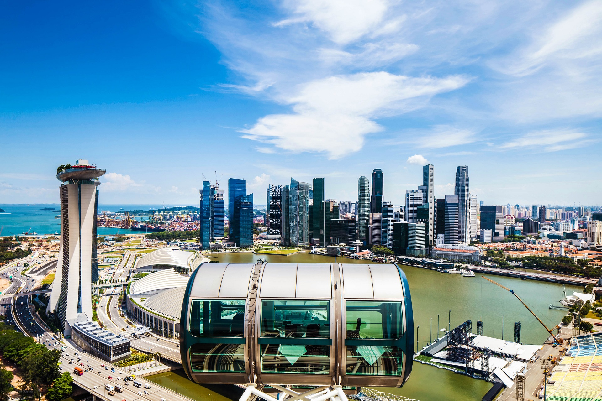 Singapur Tipps Flyer Riesenrad Skyline