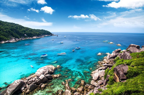 Similan islands. Beautiful bay in lovely summer day