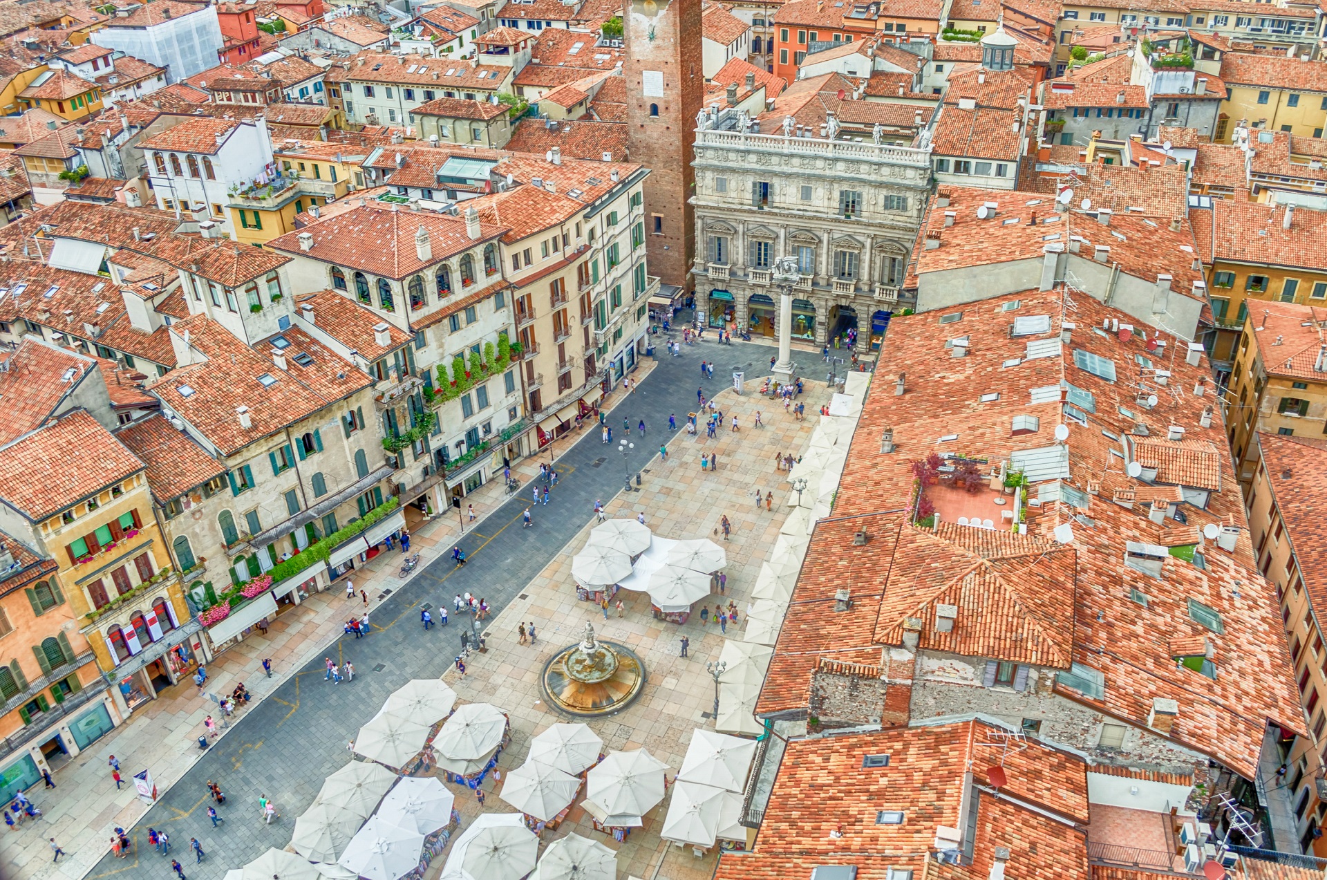View of the Piazza delle Erbe Verona