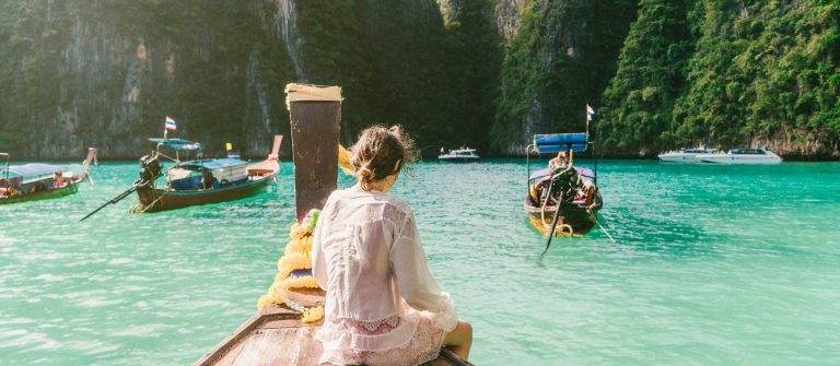 Woman in Thai Taxi Boat