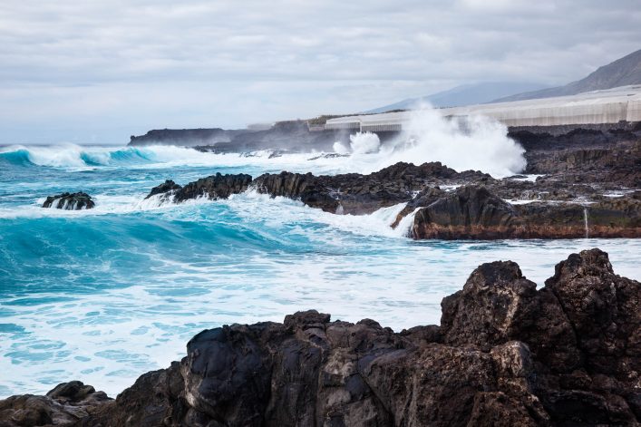 La Palma Coastline With Giant Waves