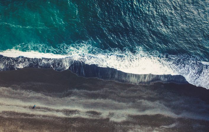 black sand beach at iceland