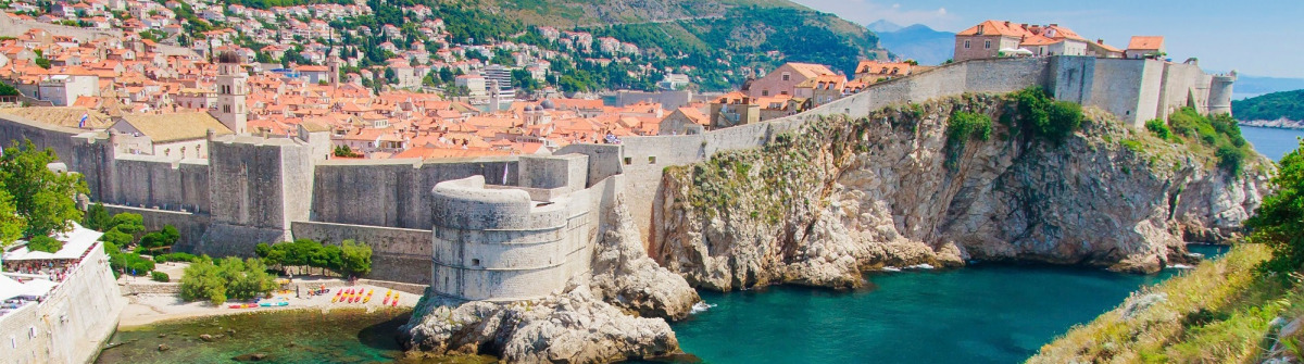 Dubrovnik in Croatia Scenic view on city walls iStock_000023855600_Large
