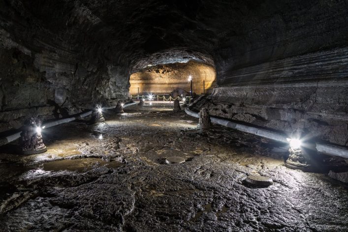 Lava-Tube-Cave-on-Jeju-Island-in-South-Korea-EDITORIAL-ONLY-Tuomas_Lehtinen-iStock-624054350
