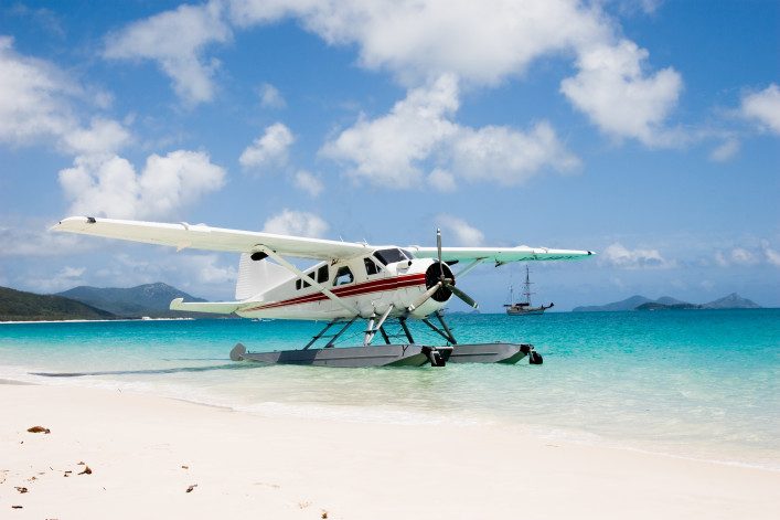 Seaplane on Whitehaven Beach