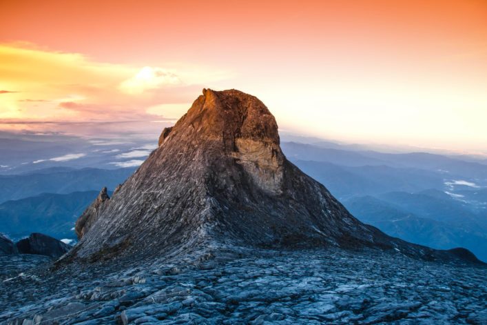 St. John’s peak on Mount Kinabalu summit