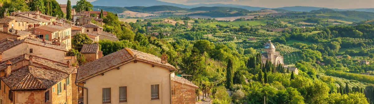 Landscape of the Tuscany seen from the walls of Montepulciano, Italy shutterstock_264759209