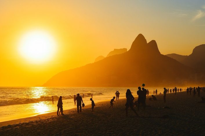 Ipanema Beach bei Sonnenuntergang