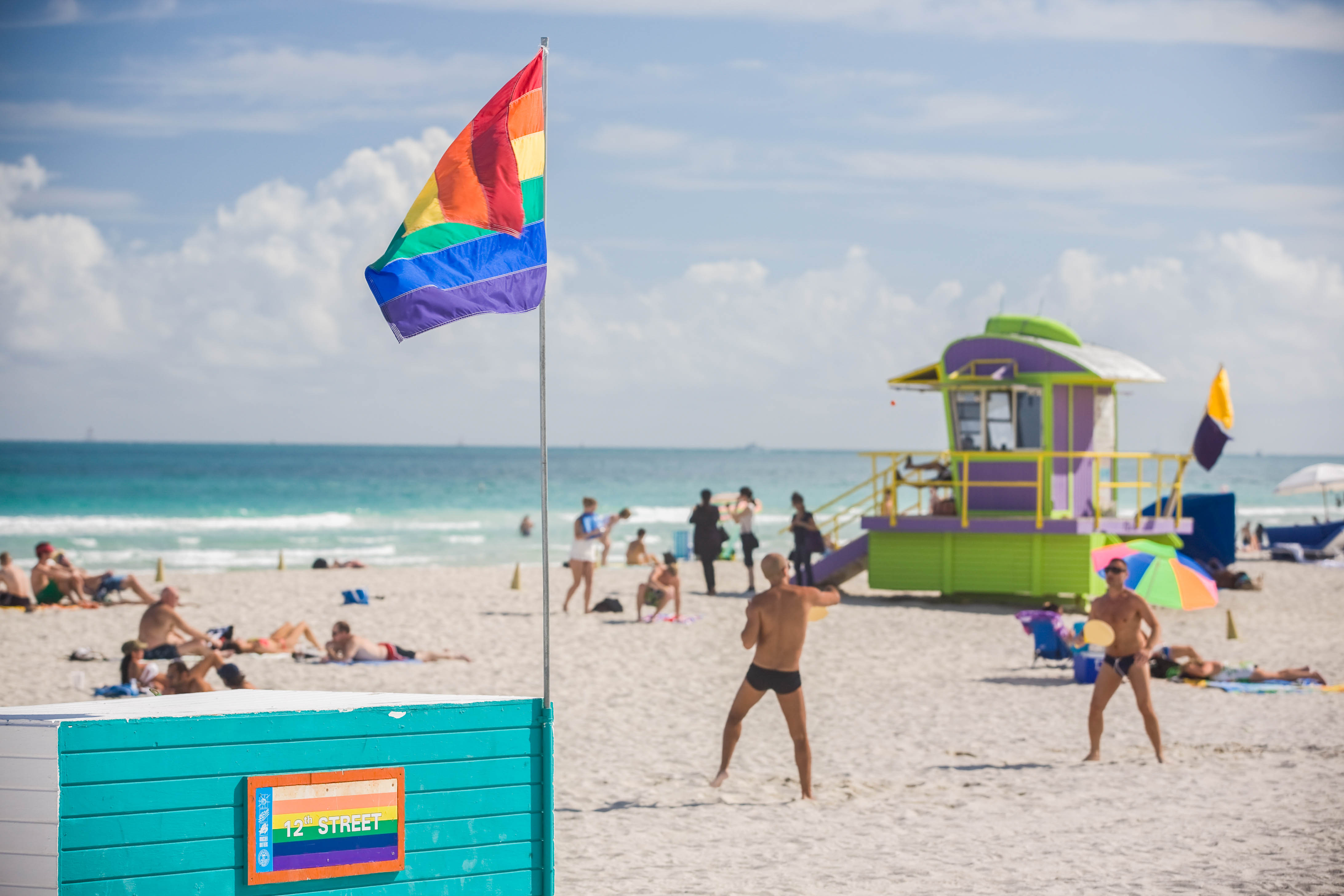 Ein schwulenfreundlicher Strand in Miami, Florida