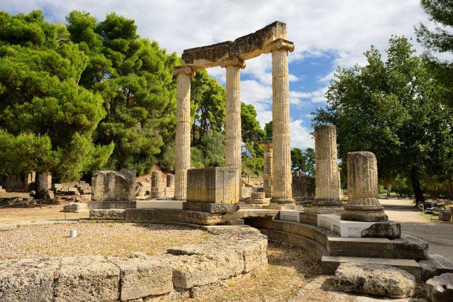 Ruinen der antiken Stadt Olympia