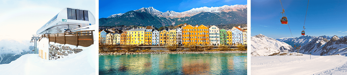 Blick auf das verschneite Tirol