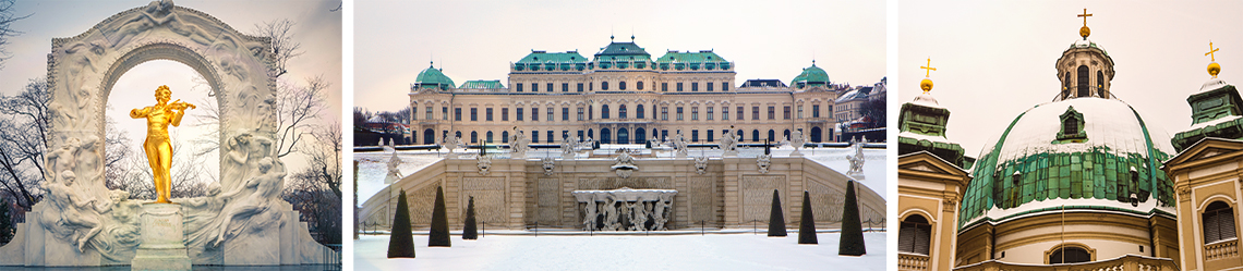 Blick auf das verschneite Wien während der Semesterferien