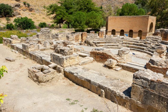 Römisches Odeon in der antiken Stätte Gortyn. Messara-Ebene, Kreta.