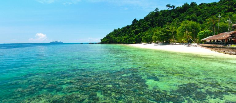 Paradise beach in kohngai island at trang Thailand