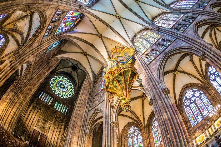 ceiling of famous Strassbourg Cathedral